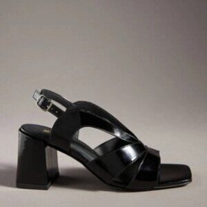 Maeve Slingback Heels by Anthropologie, Size US 9-9.5/EU 40, Black Patent